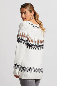 INTARSIA SCOOP NECK SWEATER