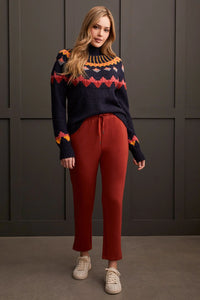 Mock Neck Intarsia Sweater