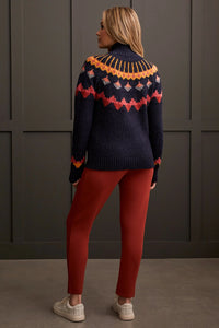 Mock Neck Intarsia Sweater