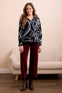 Johnny Collar Top w Side Slits