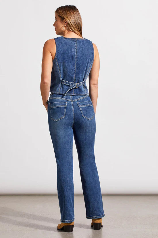 SUPER STRETCH DENIM VEST WITH BACK TIE