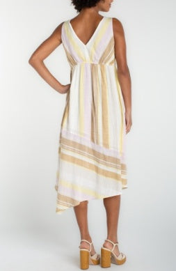 Slvless vneck asym hem Dress