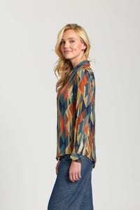 Button-Up Blouse W/ Roll-Up Sleeve