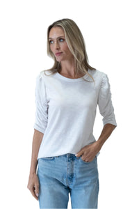 Maria Ruched Sleeve Tee