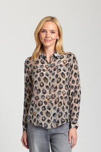 Button-Up Blouse W/ Roll-Up Sleeve