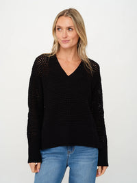 Cameron Crochet V-Neck Sweater